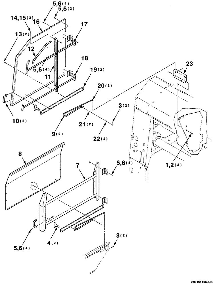 Схема запчастей Case IH RS561 - (07-026) - SHIELD, LATCH AND SUPPORT ASSEMBLIES (RIGHT) (S.N. CFH0156001 THRU CFH0156399) (12) - MAIN FRAME