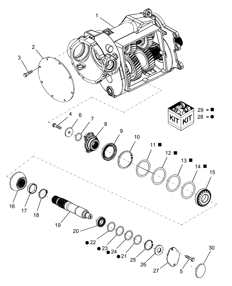 Схема запчастей Case IH AFX8010 - (K.40.C.44[2]) - INPUT SHAFT & GEARS, ROTOR GEARBOX K - Crop Processing