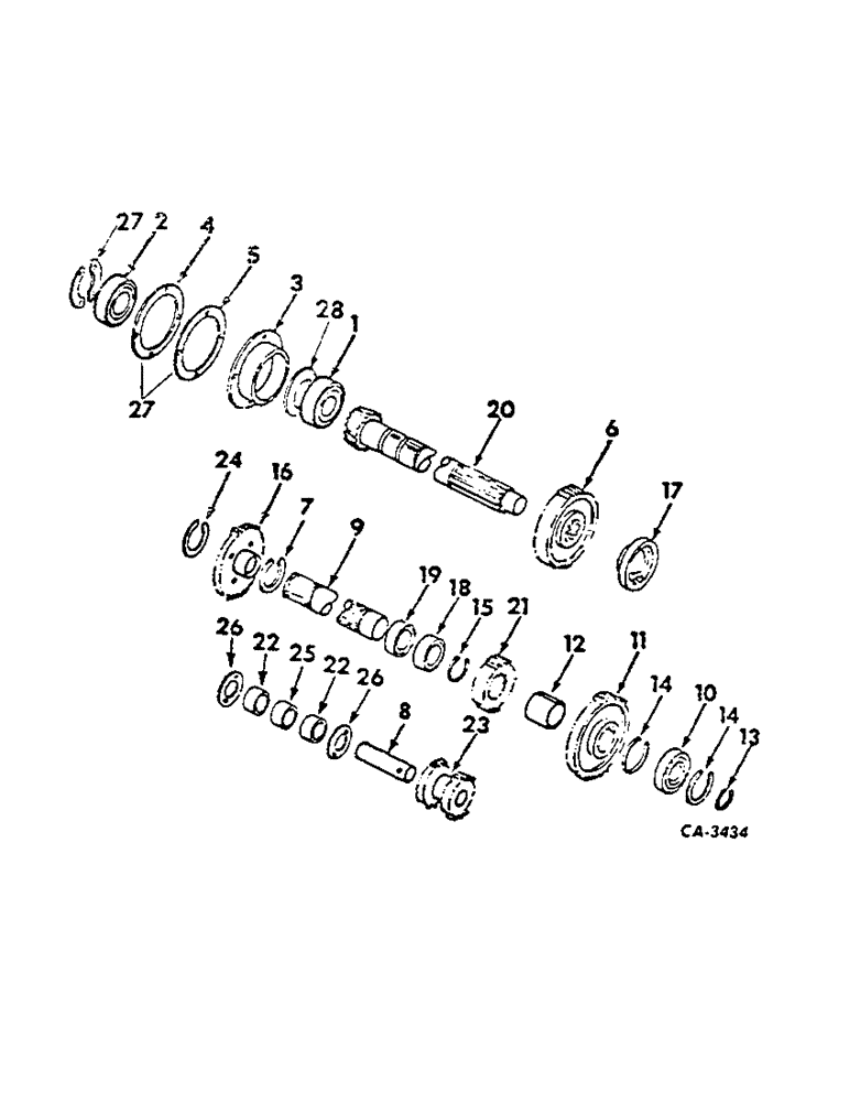 Схема запчастей Case IH 674 - (07-03) - DRIVE TRAIN, RANGE TRANSMISSION, IN REAR FRAME (04) - Drive Train