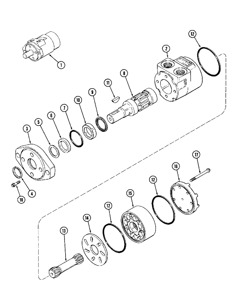 Схема запчастей Case IH 1010 - (8-12) - REEL DRIVE MOTOR (35) - HYDRAULIC SYSTEMS