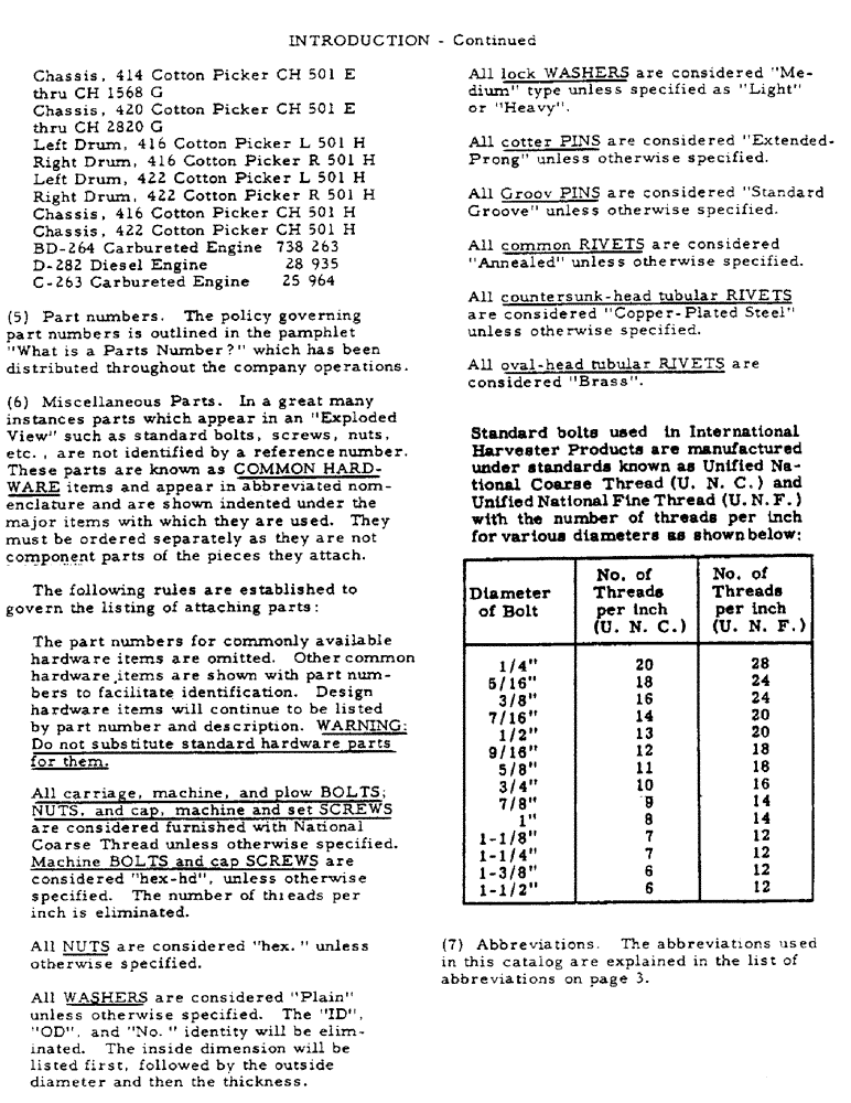 Схема запчастей Case IH 414 - (002) - INTRODUCTION, CONTINUED (00) - GENERAL & PICTORIAL INDEX