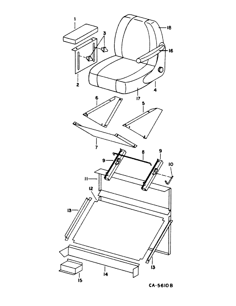 Схема запчастей Case IH 1440 - (13-12) - SUPERSTRUCTURE, OPERATORS SEAT, S/N 20827 AND BELOW (05) - SUPERSTRUCTURE