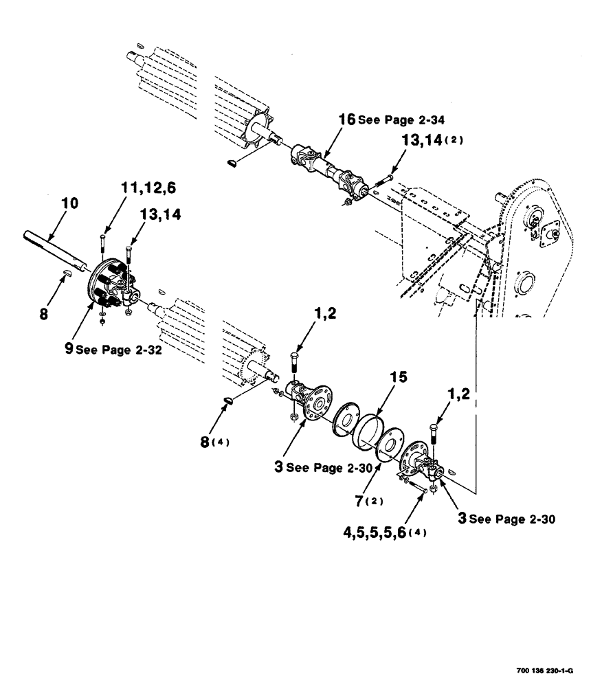 Схема запчастей Case IH 525 - (02-028) - HAY CONDITIONER DRIVE ASSEMBLY (12 FOOT) (58) - ATTACHMENTS/HEADERS