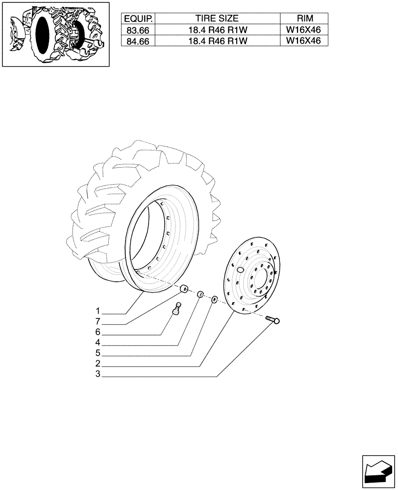 Схема запчастей Case IH MXM190 - (83.00[17]) - DRIVE WHEELS (11) - WHEELS/TRACKS