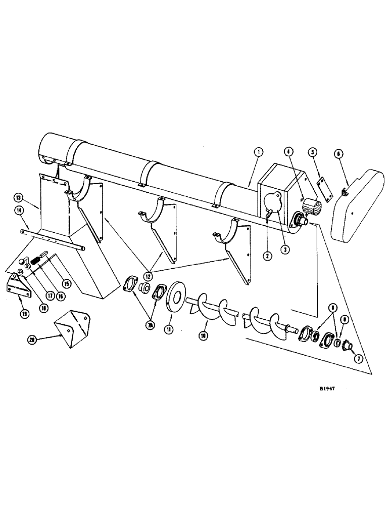 Схема запчастей Case IH 1060 - (188) - CROSS AUGER ATTACHMENT (80) - CROP STORAGE/UNLOADING