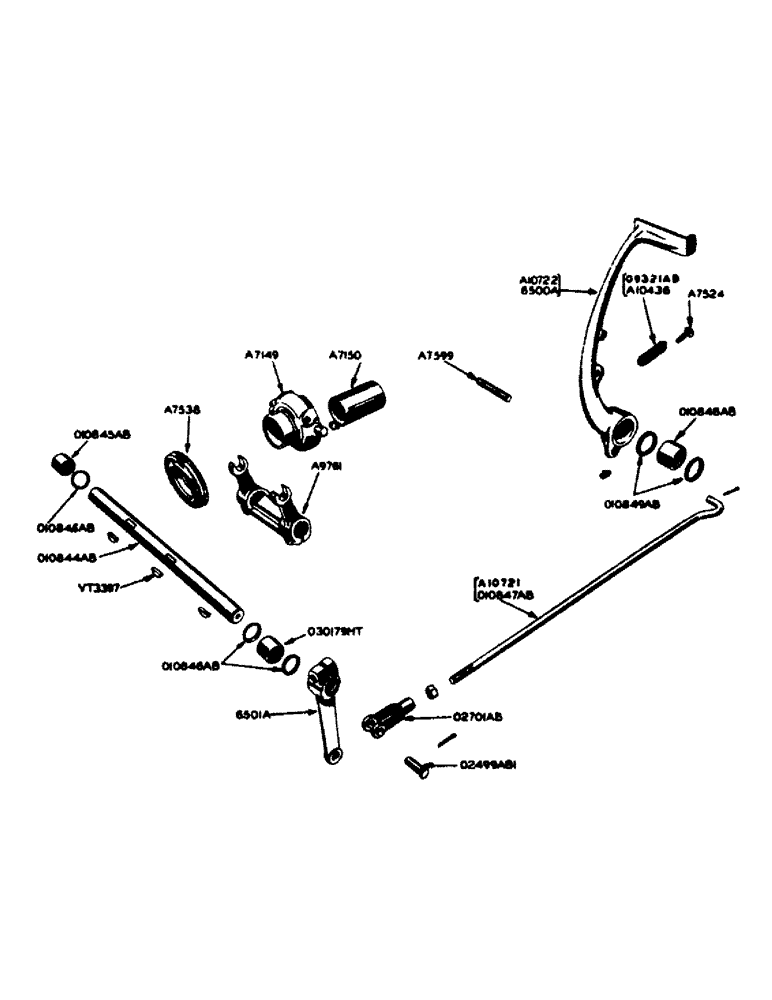 Схема запчастей Case IH 700 - (101) - FOOT CLUTCH THROWOUT PARTS, "700" SERIES (06) - POWER TRAIN