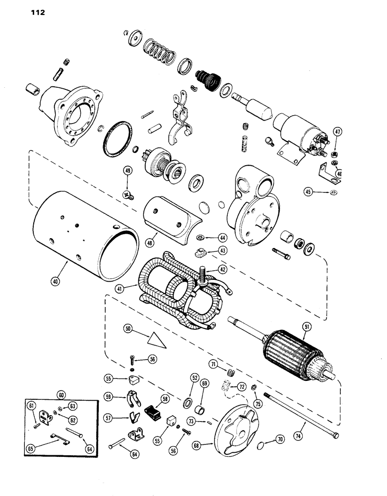 Схема запчастей Case IH 770 - (112) - A59670 STARTER, 267B DIESEL ENGINE, USED PRIOR TO TRACTOR S/N 8696850 (04) - ELECTRICAL SYSTEMS