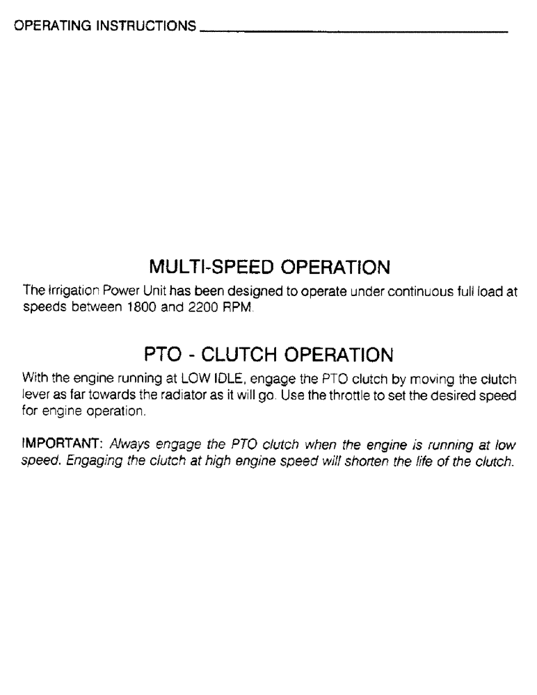 Схема запчастей Case IH 6830TA - (1-15) - OPERATING INSTRUCTIONS, MULTI-SPEED OPERATION, PTO, CLUTCH OPERATION 