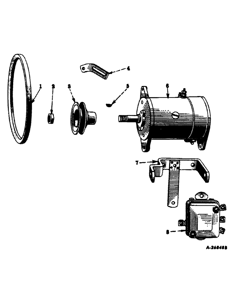 Схема запчастей Case IH SUPER C - (059) - ELECTRICAL SYSTEM, GENERATOR, PULLEY AND BRACKETS (06) - ELECTRICAL SYSTEMS