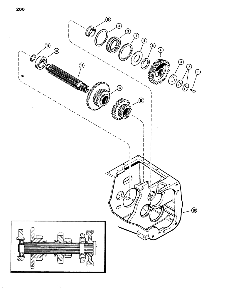 Схема запчастей Case IH 770 - (200) - SLIDING GEAR SHAFT, POWER SHIFT (06) - POWER TRAIN