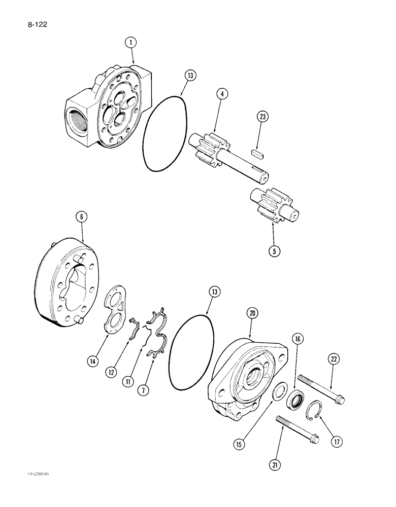 Схема запчастей Case IH 1640 - (8-122) - REEL DRIVE PUMP, PRIOR TO P.I.N. JJC0097190 (07) - HYDRAULICS