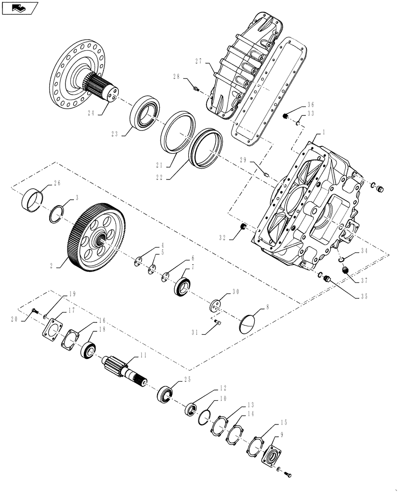 Схема запчастей Case IH 7230 - (25.310.03[02]) - FINAL DRIVE, STANDARD, EU AND NA W/TRACKS 13/110 AND 16/107 RATIO (25) - FRONT AXLE SYSTEM