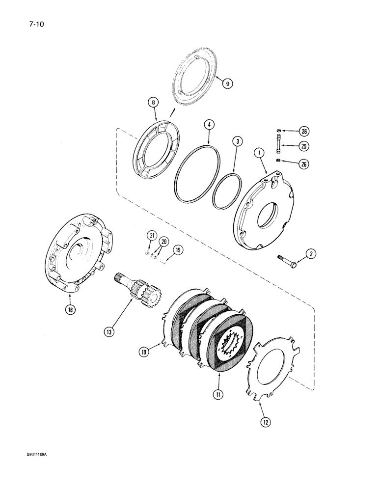 Схема запчастей Case IH 7130 - (7-010) - DIFFERENTIAL BRAKES (07) - BRAKES