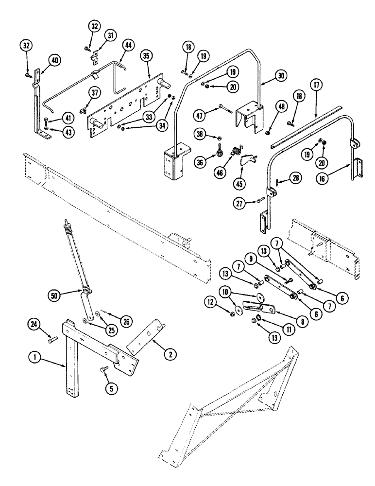 Схема запчастей Case IH 2096 - (9-348) - HOOD SUPPORTS, HINGE AND LATCH (09) - CHASSIS/ATTACHMENTS