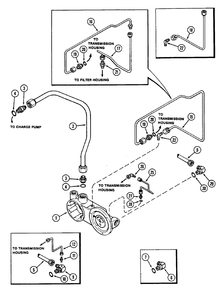 Схема запчастей Case IH 2290 - (8-376) - HYDRAULICS, TRANSMISSION LUBE TUBES, WITH MECHANICAL SHIFT (08) - HYDRAULICS