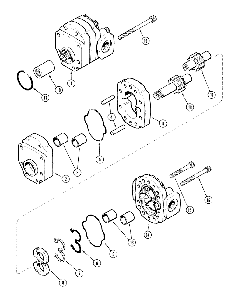 Схема запчастей Case IH 2394 - (8-018) - GEAR AND PISTON PUMP ASSEMBLY (08) - HYDRAULICS