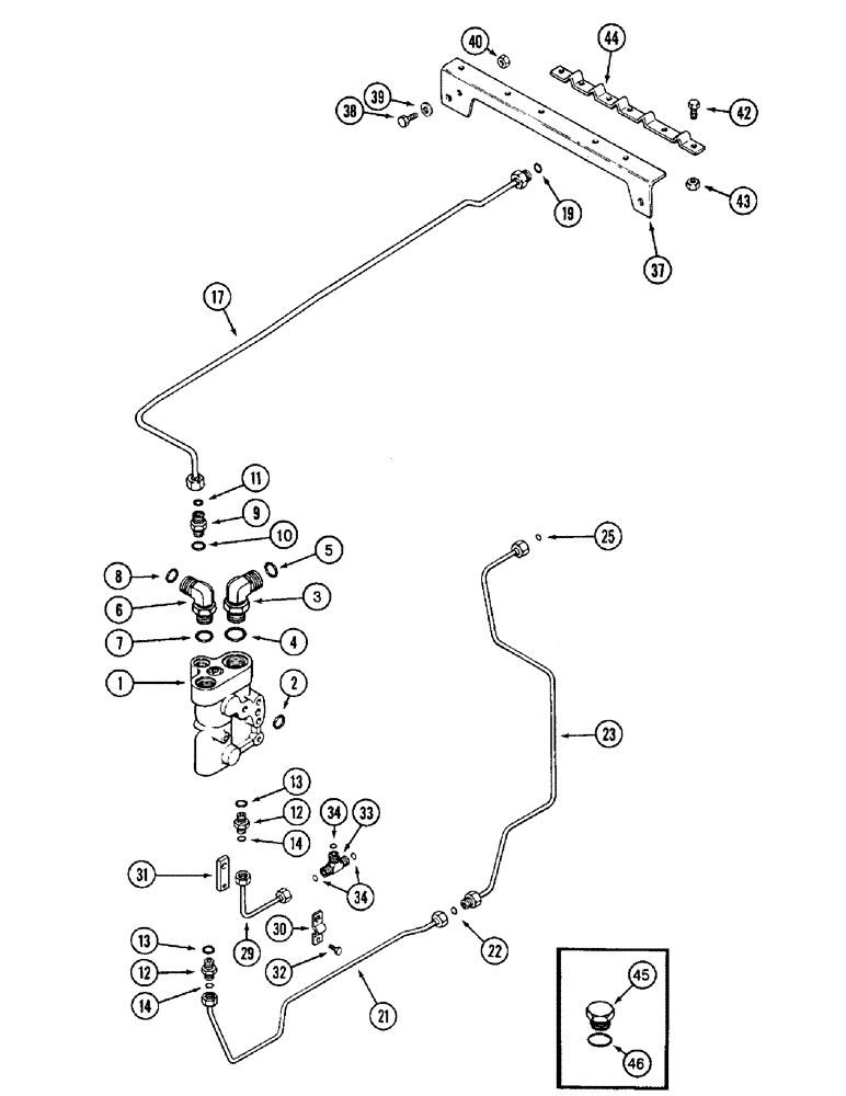 Схема запчастей Case IH 8920 - (5-008) - HYDROSTATIC STEERING SYSTEM, PRIORITY VALVE TO STEERING PUMP (05) - STEERING