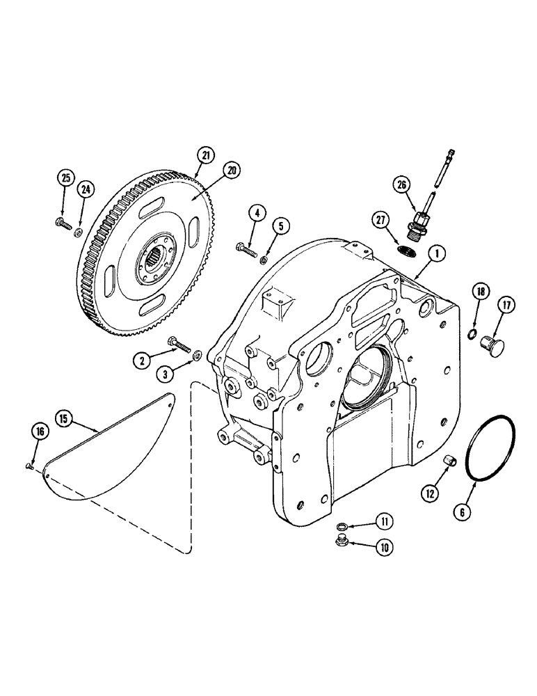 Схема запчастей Case IH 1896 - (2-32) - FLYWHEEL AND HOUSING, 6T-590 DIESEL ENGINE (02) - ENGINE