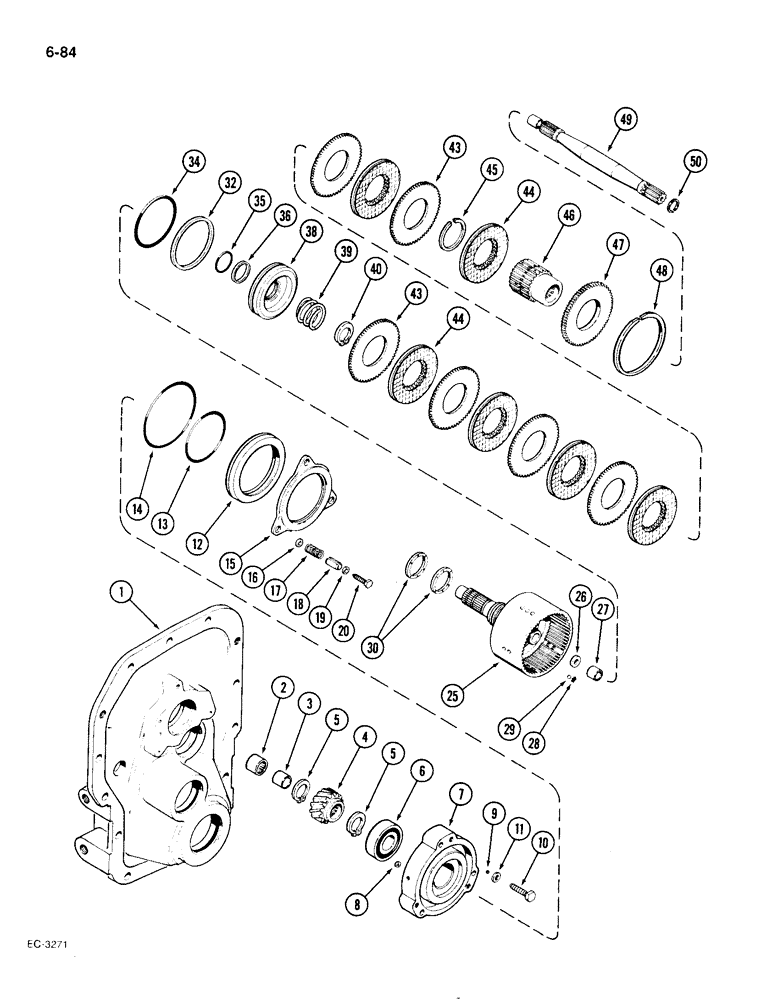 Схема запчастей Case IH 1896 - (6-84) - PTO CLUTCH AND BRAKE (06) - POWER TRAIN