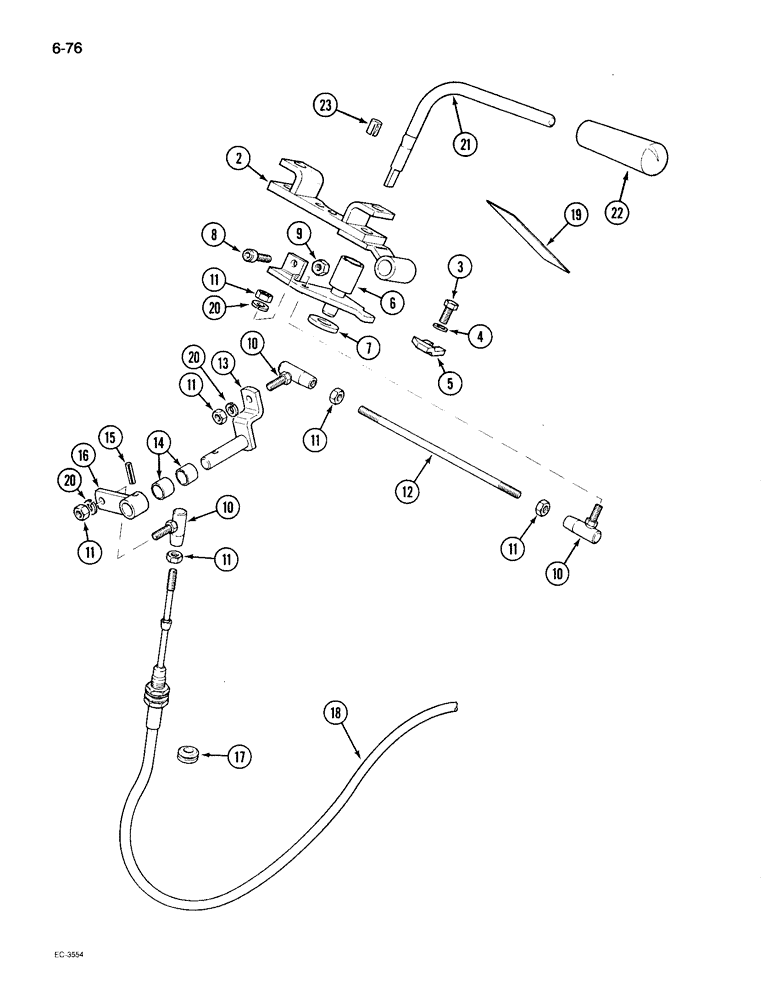 Схема запчастей Case IH 895 - (6-076) - CREEPER CONTROLS, UPPER, TRACTOR WITH CAB (06) - POWER TRAIN