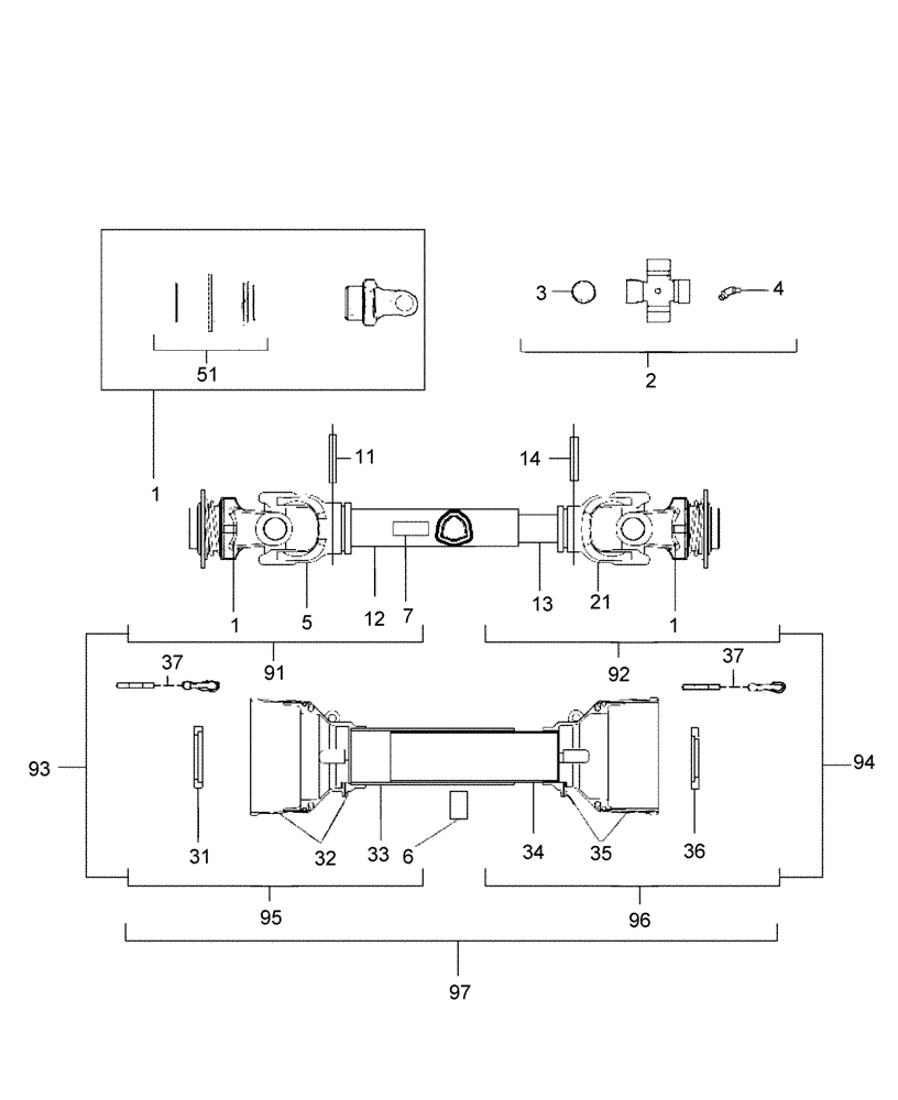 Схема запчастей Case IH RR72 - (007) - CARDAN SHAFT B2090ES60001 FOR 60" & 72" MOWERS 