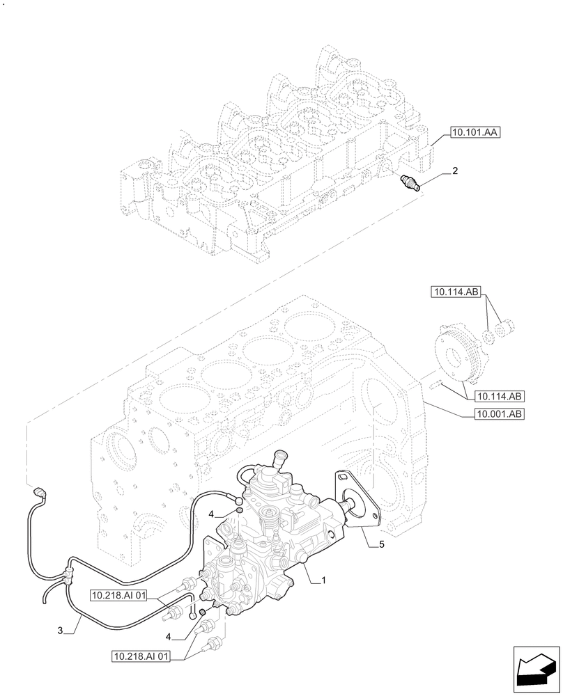 Схема запчастей Case IH FARMALL 140A - (10.218.AQ[01]) - INJECTION PUMP (10) - ENGINE