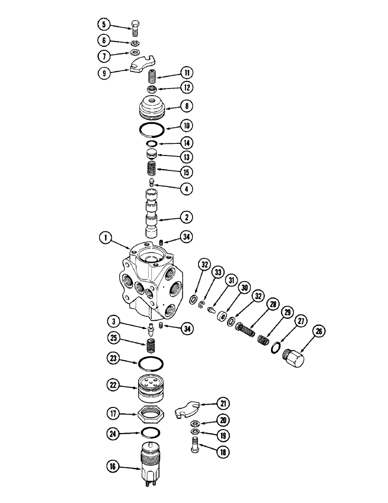 Схема запчастей Case IH 4890 - (5-158) - REAR STEERING CONTROL VALVE (05) - STEERING