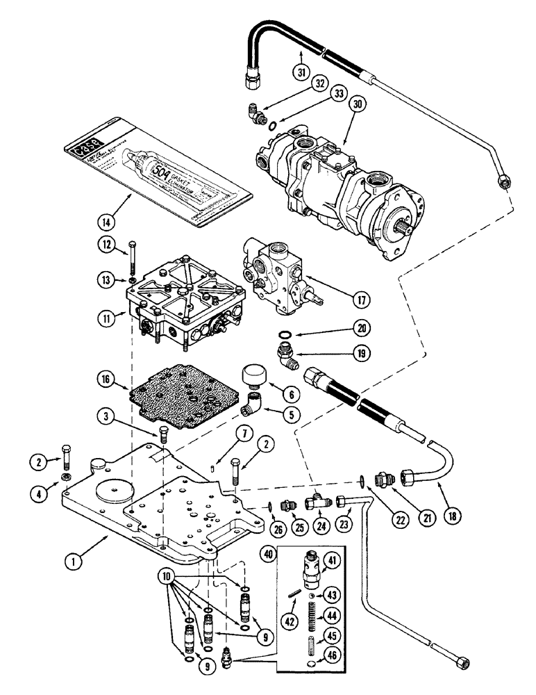 Схема запчастей Case IH 4890 - (8-268) - TRANSMISSION TOP COVER SYSTEM (08) - HYDRAULICS