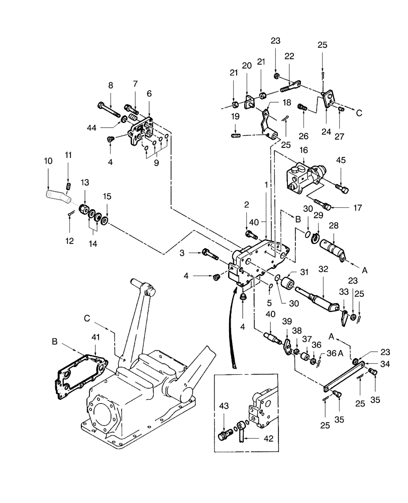 Схема запчастей Case IH FARMALL 31 - (07.03) - CONTROL VALVE, QUADRANT & LINKAGE L/DRAFT CONTROL (07) - HYDRAULIC SYSTEM