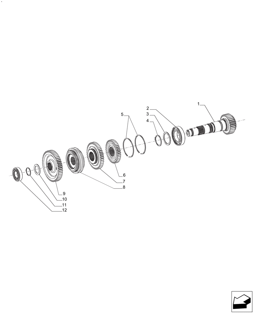 Схема запчастей Case IH FARMALL 140A - (21.140.AE[08]) - TRANSMISSION - GEARS & SHAFT 8+8 POWER SHUTTLE, 16+8 (POWER SHUTTLE / MECHANICAL) - 40 KM (21) - TRANSMISSION