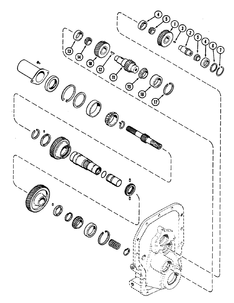 Схема запчастей Case IH 2290 - (6-326) - PTO IDLER GEARS AND SHAFTS, DUAL SPEED, 540, 1000 RPM (06) - POWER TRAIN