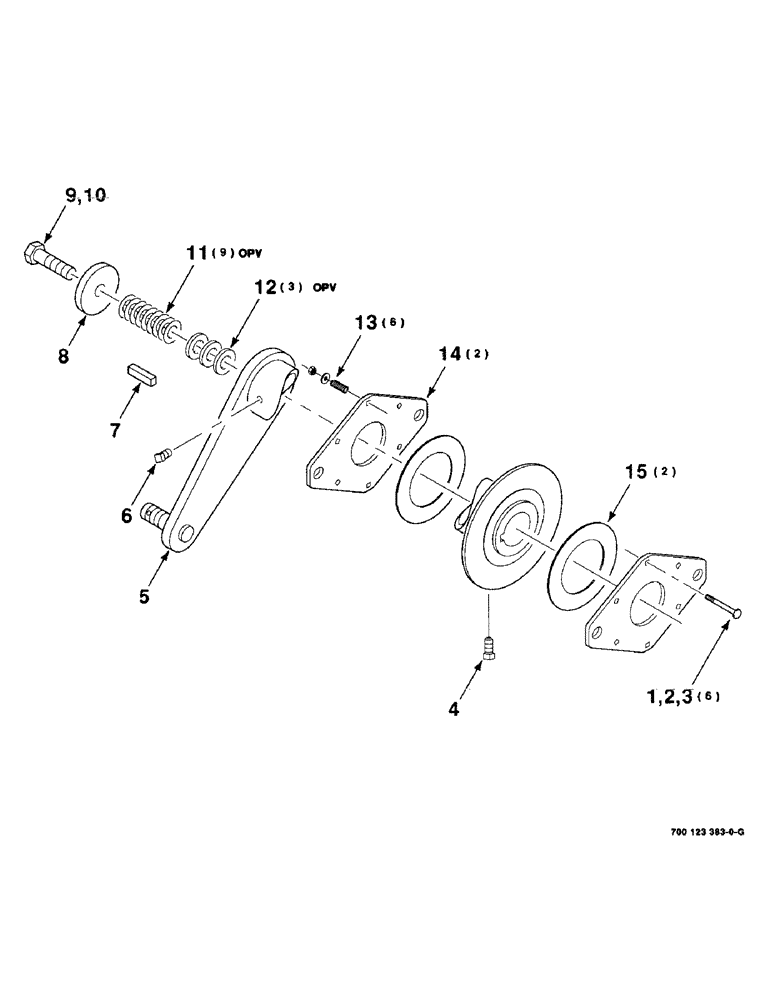 Схема запчастей Case IH 8575 - (6-14) - KNOTTER BRAKE ASSEMBLY (14) - BALE CHAMBER