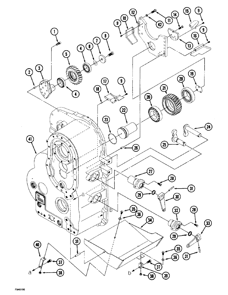 Схема запчастей Case IH 9270 - (6-059K) - SYNCHROSHIFT TRANSMISSION ASSEMBLY REAR HOUSING, SHIFT LEVERS & BAFFLES (06) - POWER TRAIN