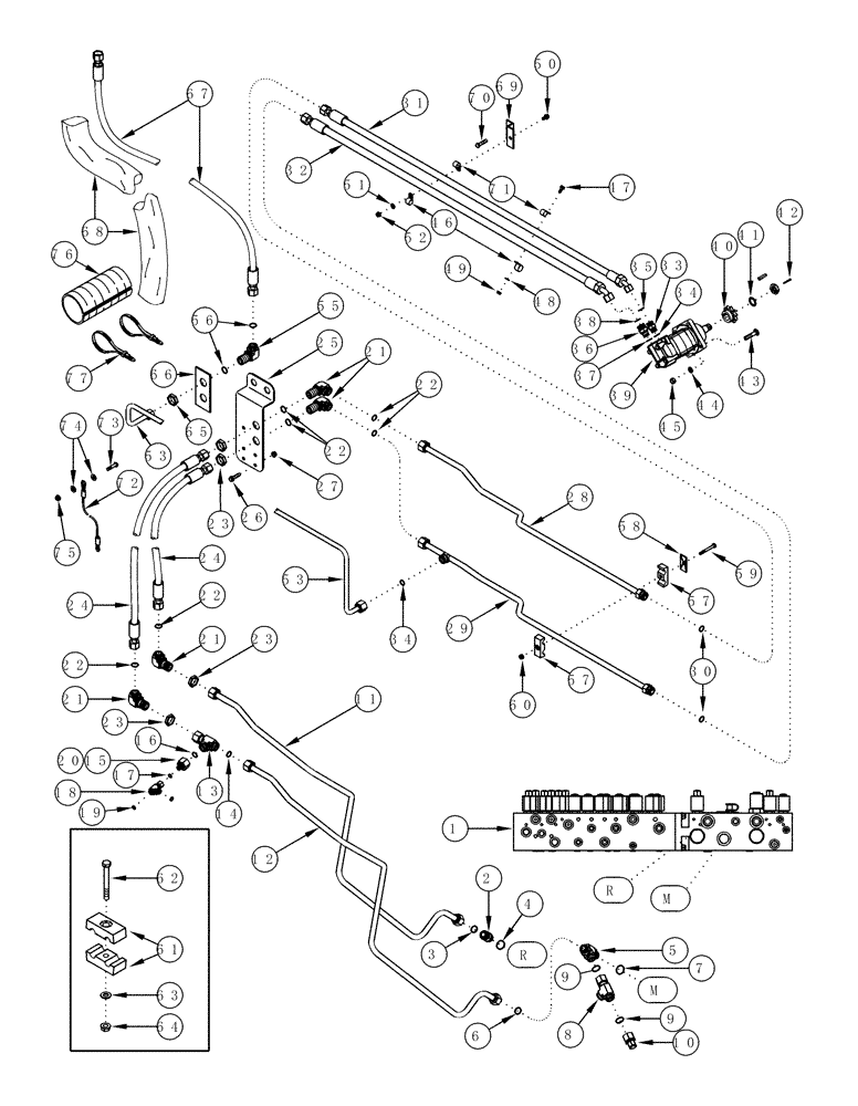 Схема запчастей Case IH CPX620 - (08-26) - CONVEYOR UNLOADER MOTOR SYSTEM (07) - HYDRAULICS