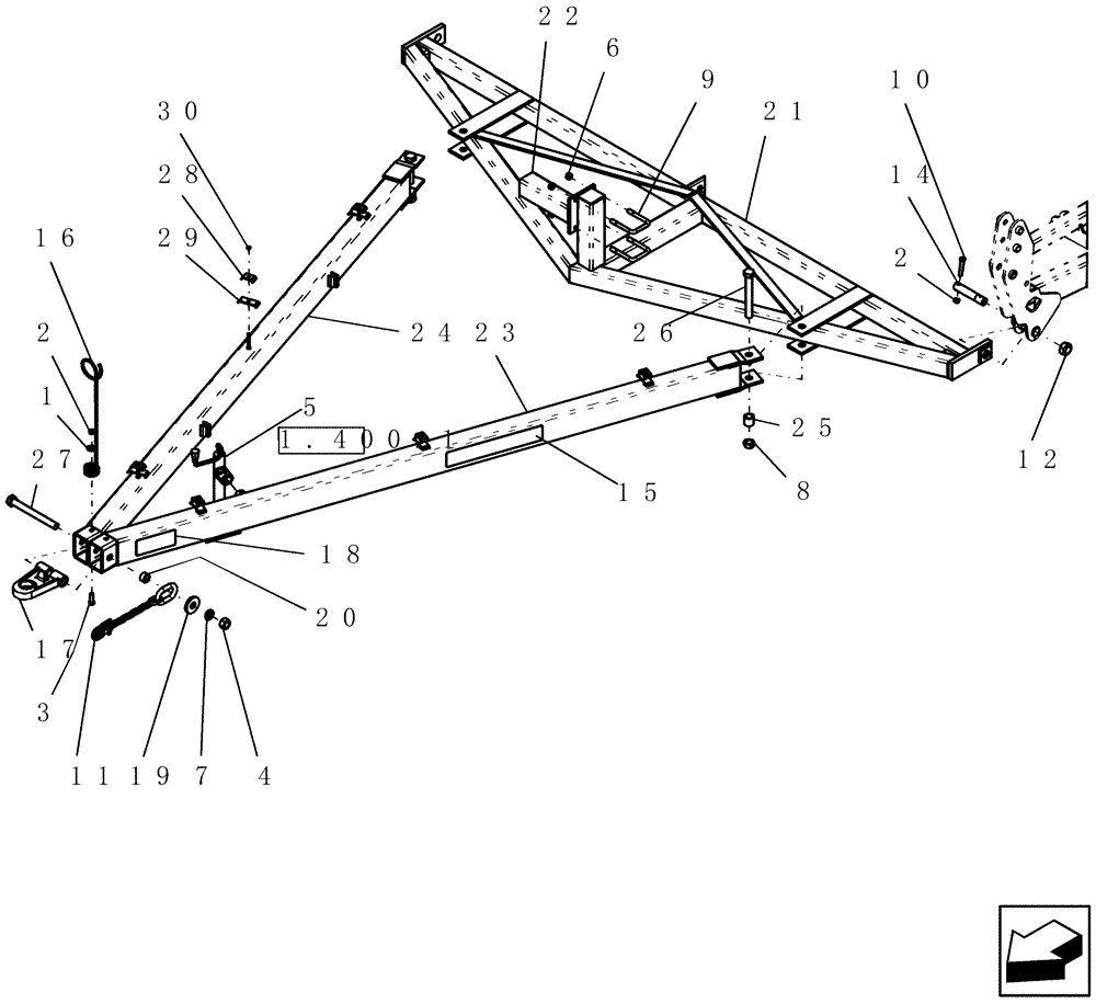 Схема запчастей Case IH ATX400 - (1.010.1) - FRONT HITCH (12) - FRAME