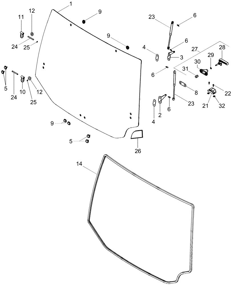 Схема запчастей Case IH MAGNUM 255 - (09-17) - CAB - REAR WINDOW (09) - CHASSIS/ATTACHMENTS