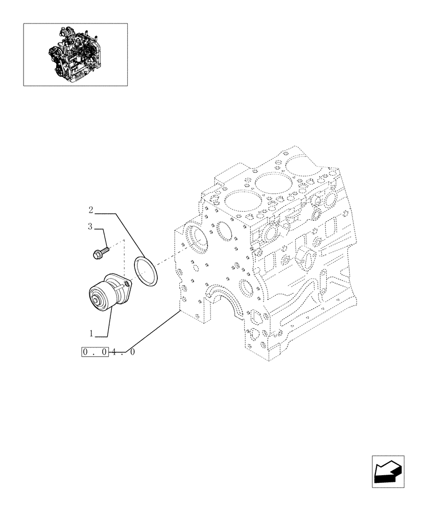 Схема запчастей Case IH MAXXUM 140 - (0.32.0) - WATER PUMP (STD + VAR.330003-332115-332116) (01) - ENGINE