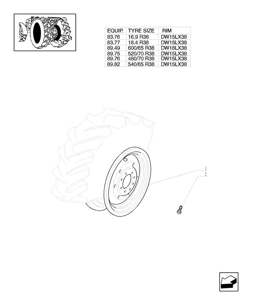 Схема запчастей Case IH MXU130 - (83.00[04]) - DRIVE WHEELS (11) - WHEELS/TRACKS