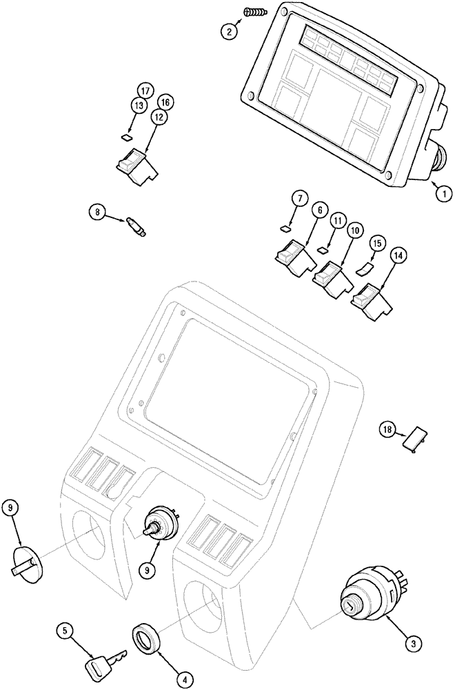 Схема запчастей Case IH CX60 - (04-10) - INSTRUMENT PANEL (04) - ELECTRICAL SYSTEMS