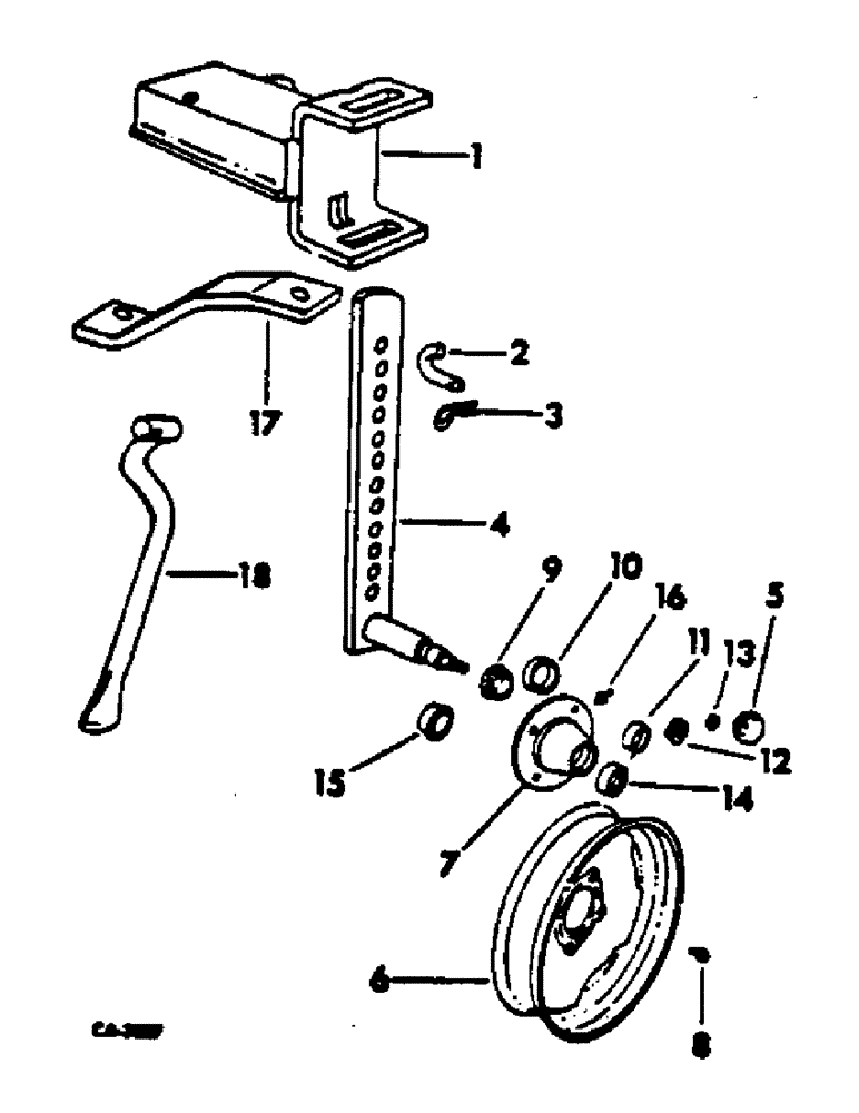 Схема запчастей Case IH 510 - (AS-11) - GAUGE WHEEL AND BRACKET 