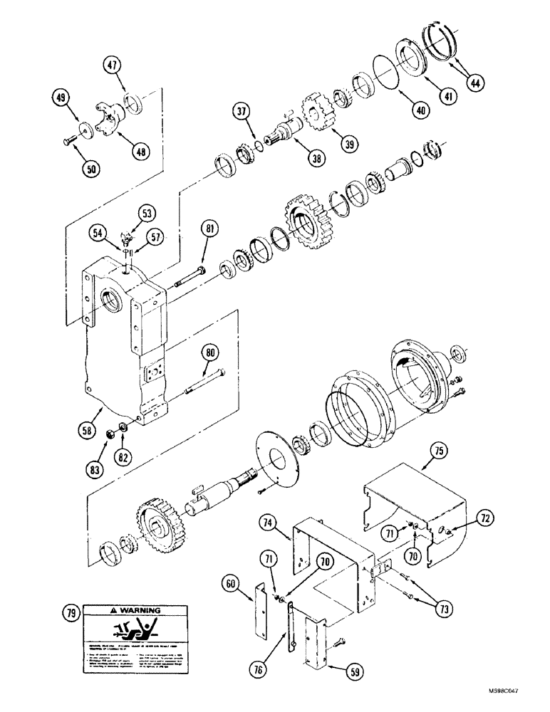 Схема запчастей Case IH 9350 - (6-154) - PTO TRANSFER CASE ASSEMBLY, (CONT) (06) - POWER TRAIN