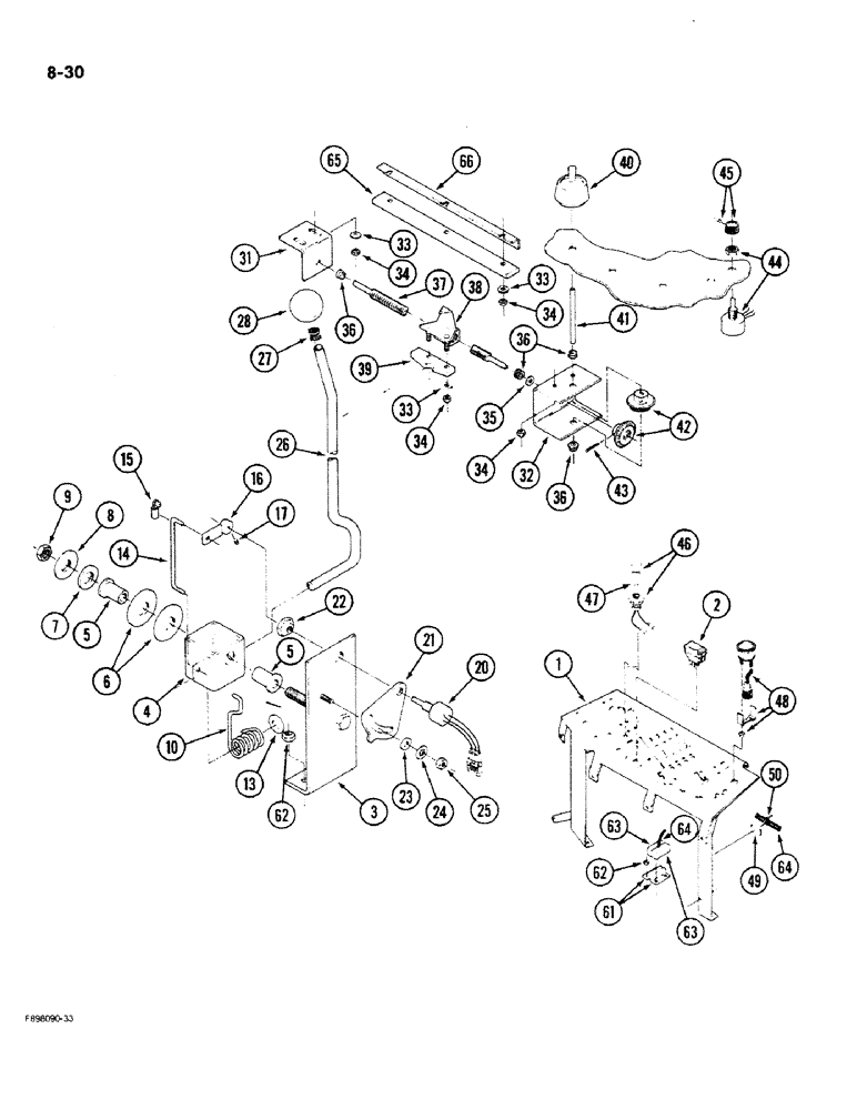 Схема запчастей Case IH 9270 - (8-30) - THREE POINT HITCH CONTROLS, ELECTRONIC CONTROLLED (08) - HYDRAULICS