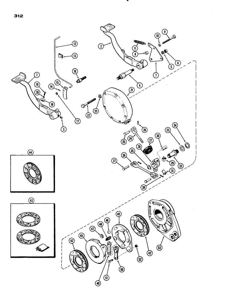 Схема запчастей Case IH 730 SERIES - (312) - BRAKES AND CONTROLS, 730 GROVE (07) - BRAKES