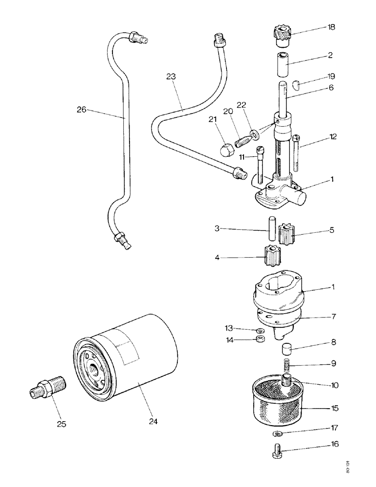 Схема запчастей Case IH 1390 - (A-10) - OIL PUMP, TUBES AND FILTER (01) - ENGINE