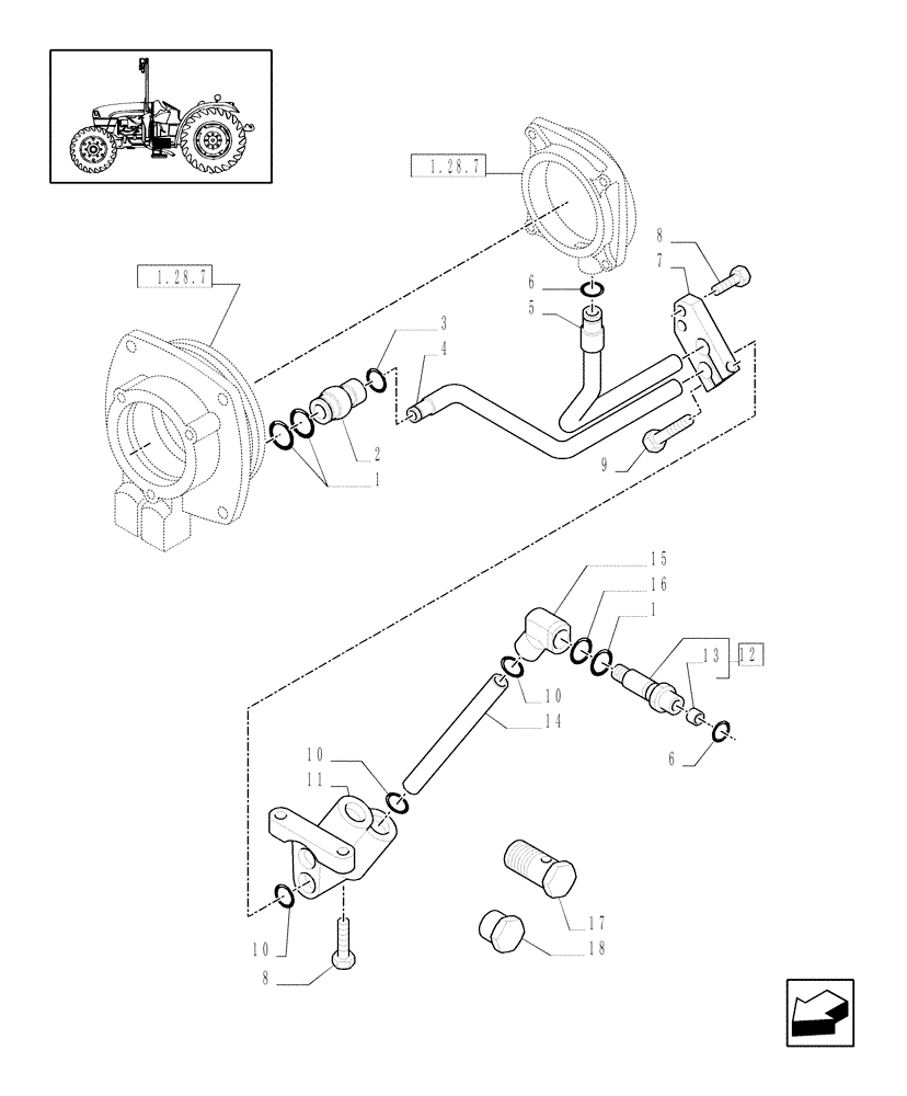 Схема запчастей Case IH JX1060C - (1.27.3/01[03]) - (VAR.138) NA - 8X8 (30KM/H) P. SHUTTLE FOR ADJUSTABLE COLUMN WITHOUT CAB - PLUGS AND PIPES (03) - TRANSMISSION