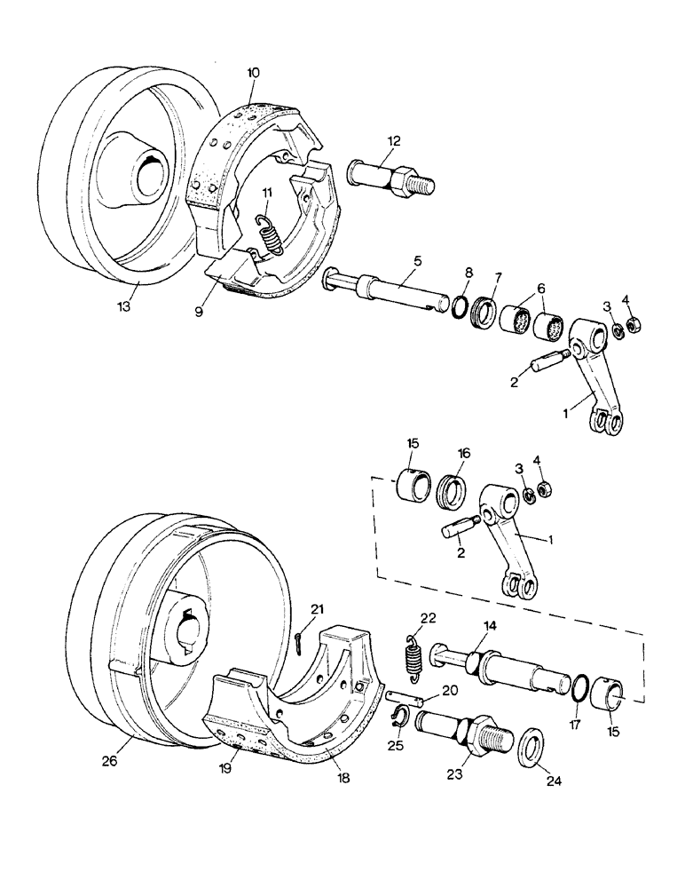 Схема запчастей Case IH 1290 - (J-02) - BRAKE SHOES AND DRUMS (5.1) - BRAKES