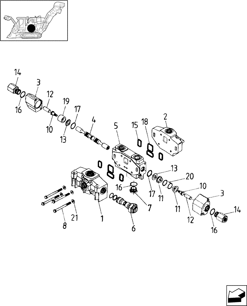 Схема запчастей Case IH A4000 - (B05.04[01]) - HYDRAULIC VALVE (A35) Hydraulic Components & Circuits