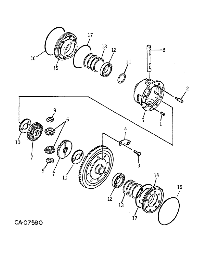 Схема запчастей Case IH 274 - (07-08) - DRIVE TRAIN, DIFFERENTIAL (04) - Drive Train