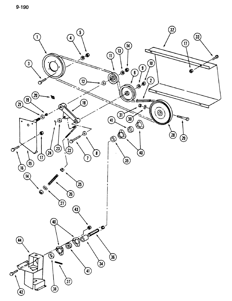 Схема запчастей Case IH 1620 - (9-190) - STRAW SPREADER DRIVE (19) - STRAW SPREADER & CHOPPER