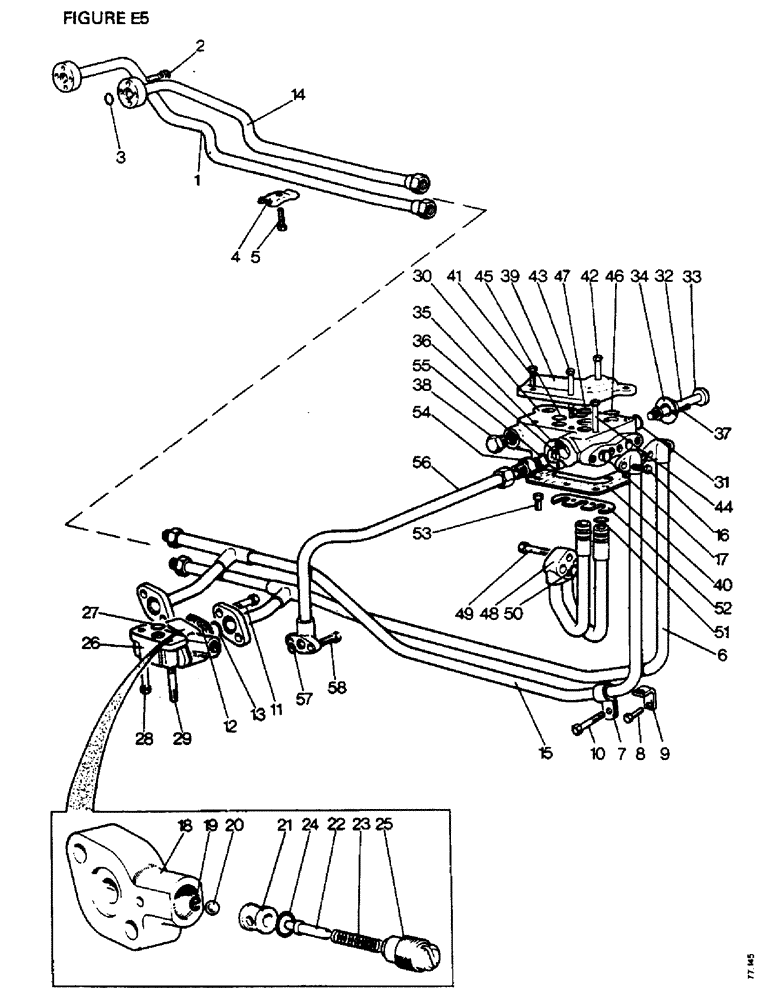 Схема запчастей Case IH 1410 - (E05-1) - SELECTAMATIC HYDRAULIC SYSTEM, HIGH PRESSURE PIPES, TANDEM PUMP (07) - HYDRAULIC SYSTEM